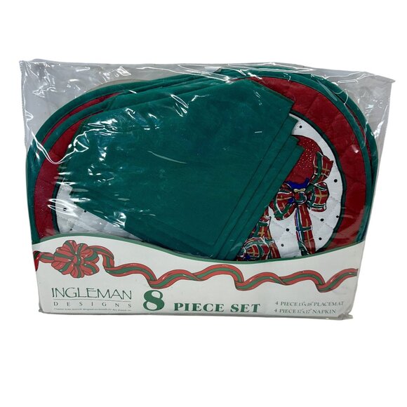 Ingleman Designs 8 Piece Holiday Placemats & Napkins Set Vintage NOS - Picture 3 of 5